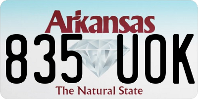 AR license plate 835UOK