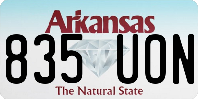 AR license plate 835UON