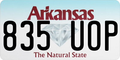 AR license plate 835UOP