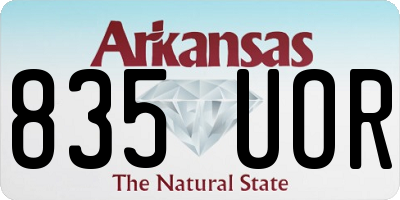 AR license plate 835UOR