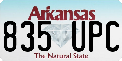 AR license plate 835UPC
