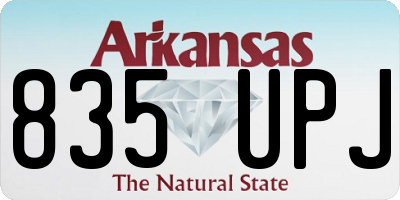 AR license plate 835UPJ