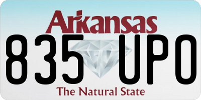 AR license plate 835UPO