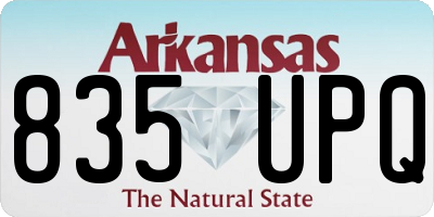 AR license plate 835UPQ