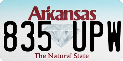 AR license plate 835UPW
