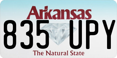 AR license plate 835UPY