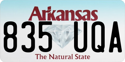 AR license plate 835UQA