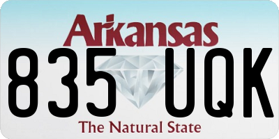 AR license plate 835UQK