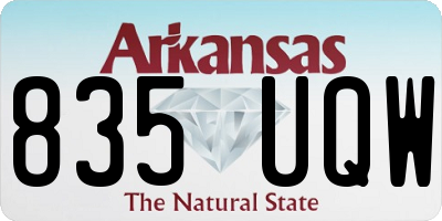 AR license plate 835UQW