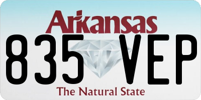 AR license plate 835VEP