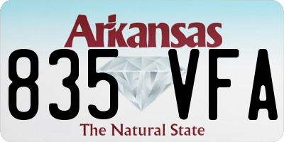 AR license plate 835VFA