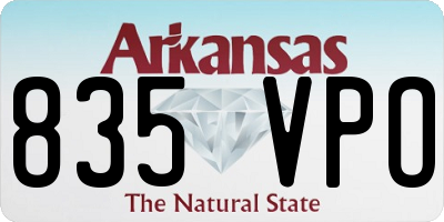 AR license plate 835VPO