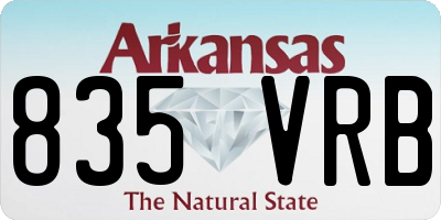 AR license plate 835VRB