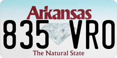 AR license plate 835VRO