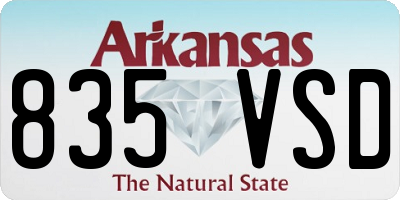 AR license plate 835VSD