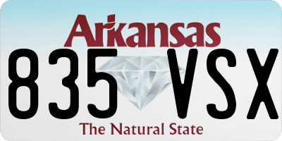 AR license plate 835VSX