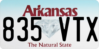 AR license plate 835VTX