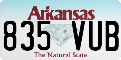 AR license plate 835VUB