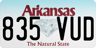 AR license plate 835VUD