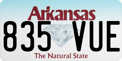 AR license plate 835VUE