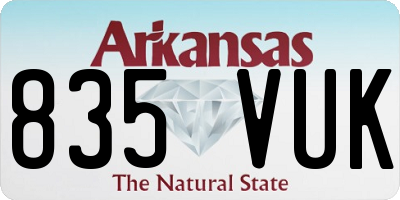 AR license plate 835VUK
