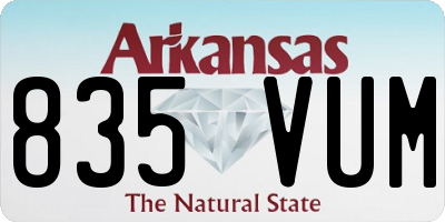 AR license plate 835VUM