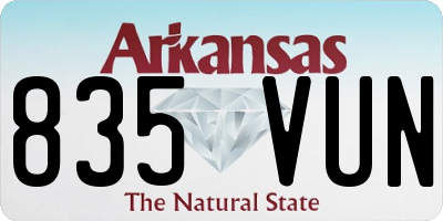 AR license plate 835VUN