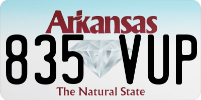 AR license plate 835VUP
