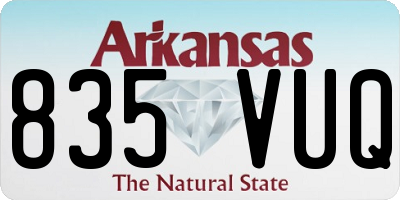 AR license plate 835VUQ