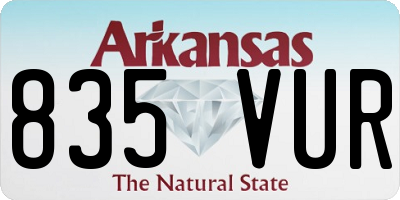 AR license plate 835VUR
