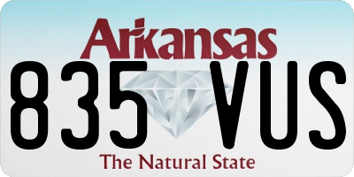 AR license plate 835VUS