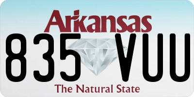 AR license plate 835VUU