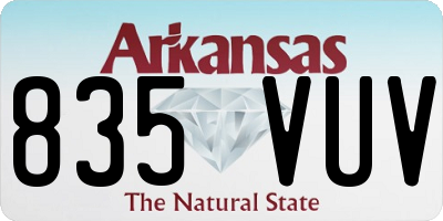 AR license plate 835VUV