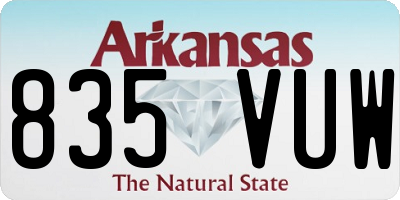 AR license plate 835VUW