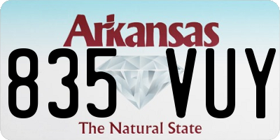 AR license plate 835VUY