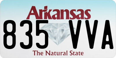 AR license plate 835VVA