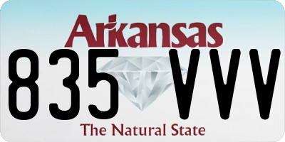AR license plate 835VVV