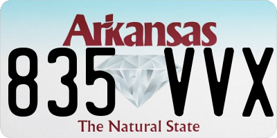 AR license plate 835VVX
