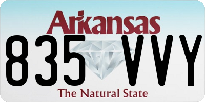 AR license plate 835VVY