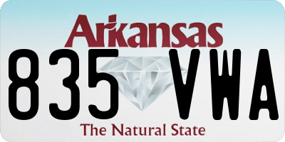 AR license plate 835VWA
