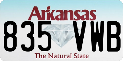 AR license plate 835VWB
