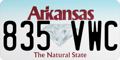 AR license plate 835VWC