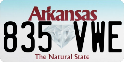 AR license plate 835VWE