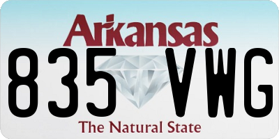 AR license plate 835VWG
