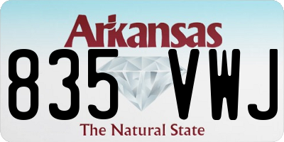 AR license plate 835VWJ