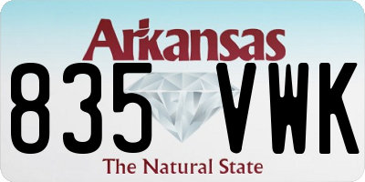 AR license plate 835VWK