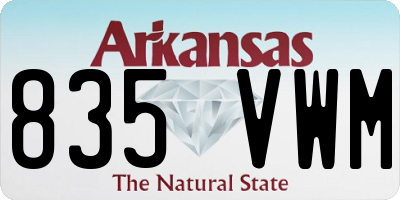 AR license plate 835VWM
