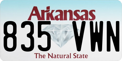 AR license plate 835VWN