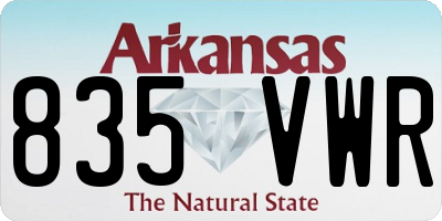 AR license plate 835VWR