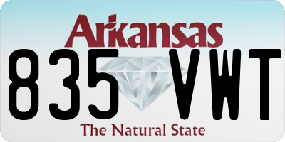 AR license plate 835VWT